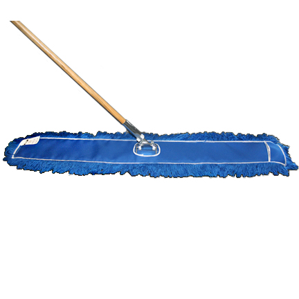 Dust Mop 48&quot;x 5&quot; Blue Nylon electrostatic head, handle,