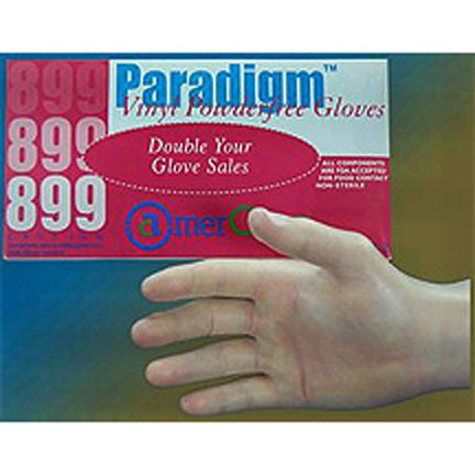 Glove Vinyl PF MEDIUM 10/100 No Broken Cases