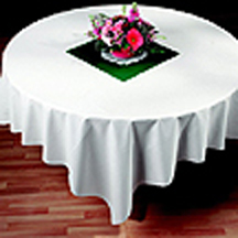 Table Cover 82&quot; Round Plastic White RE-USABLE 12/case