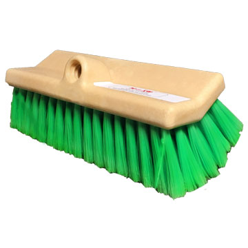 Brush DUAL surface Green 10&quot; 1 Threaded Handle Hole, SOFT